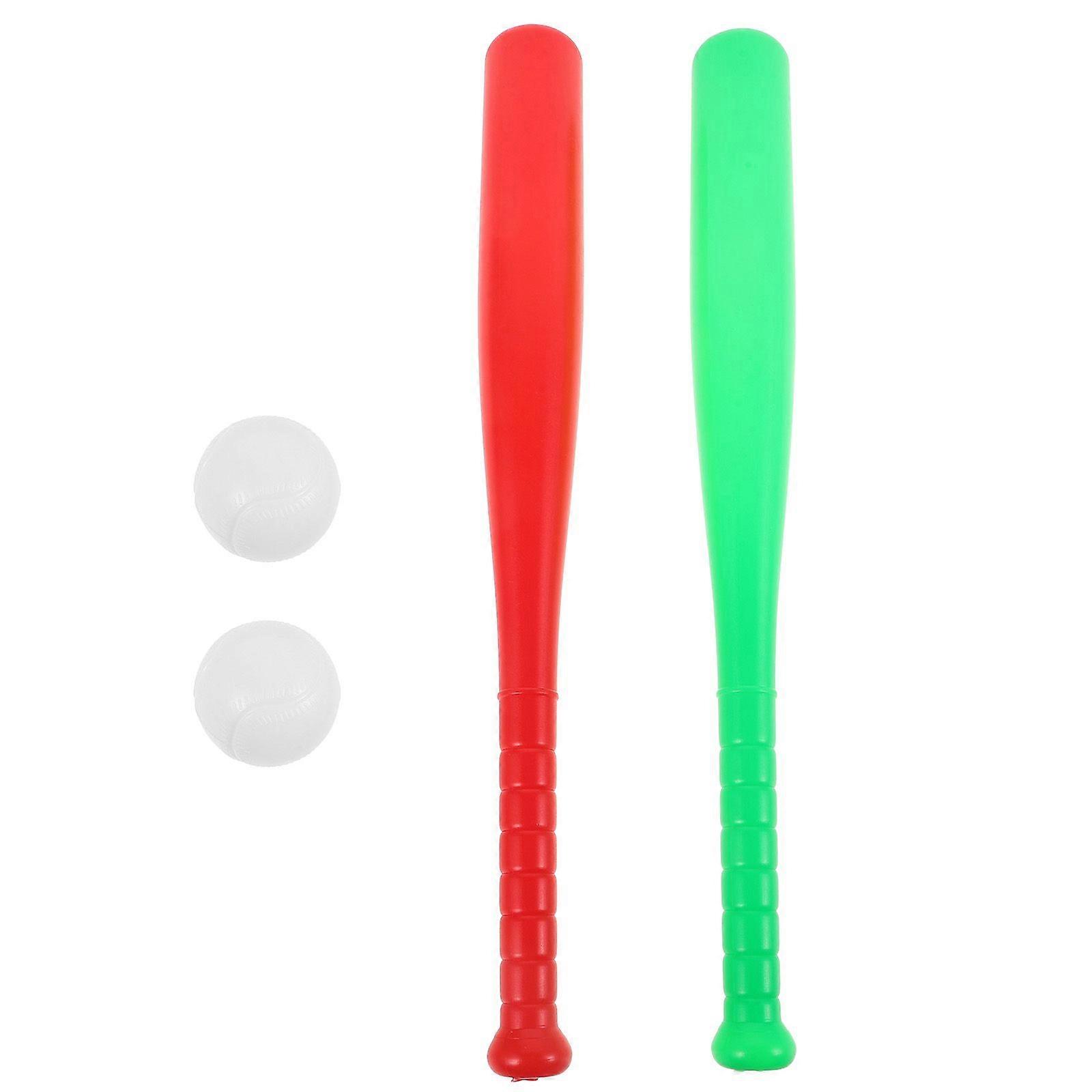 2 set basebollleksaker träningsleksak för barn basebollträ utomhusleksak för barn