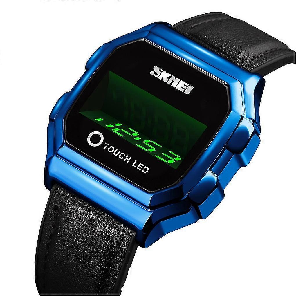 Skmei 1650 Leather Strap Version Electronic Watch Leather Strap Version Blue