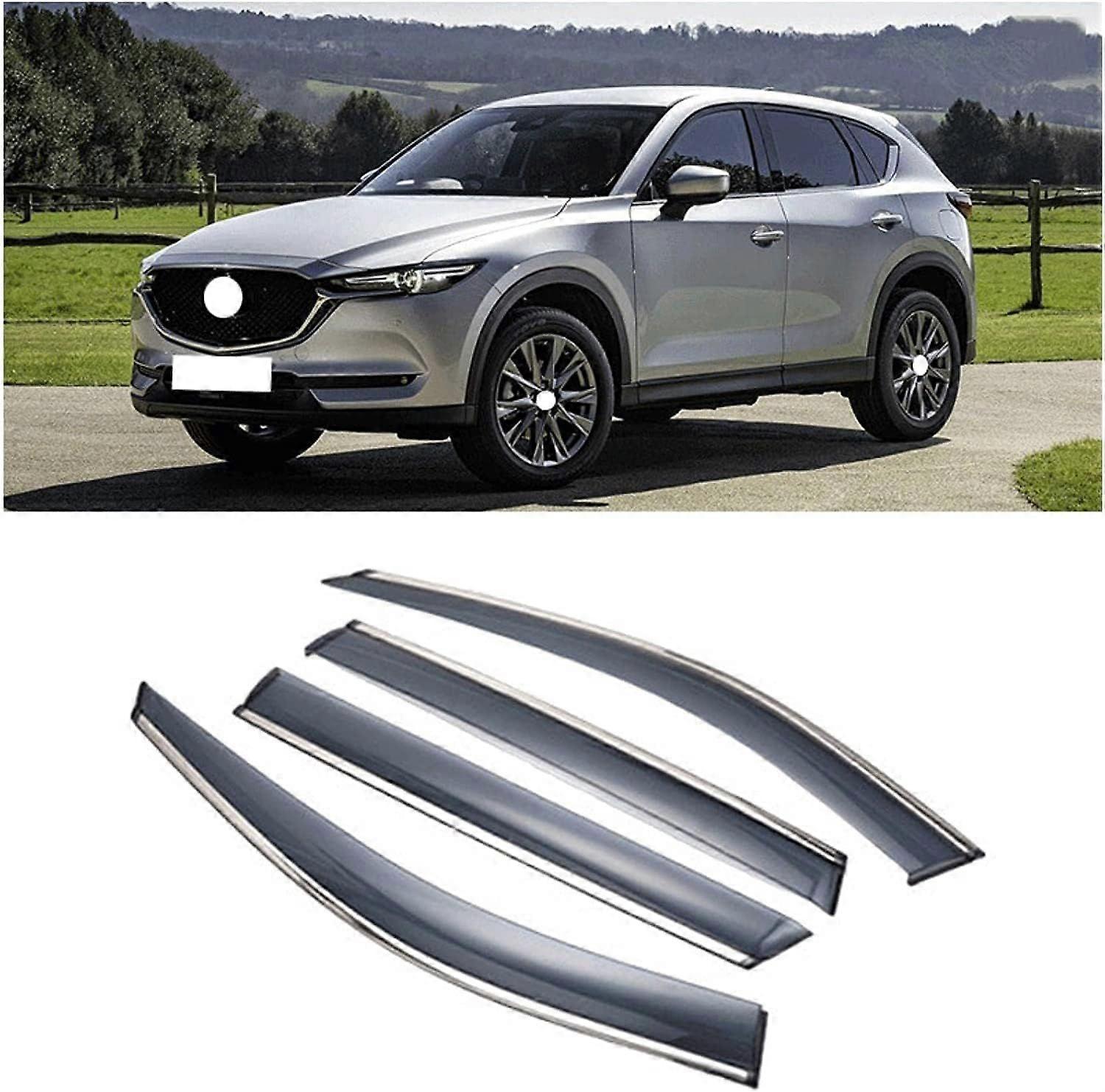 4pcs Car Wind Deflectors, For Mazda CX-5 2017-2020 Car Side Window Visor Sun Rain Guard Shade Protector Cover Car Side Window Deflector