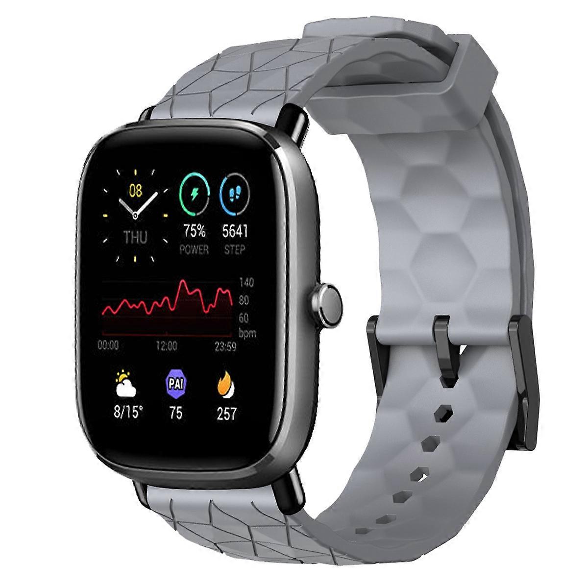 For Amazfit GTS 2 Mini 20mm Football Pattern Solid Color Silicone Watch Band