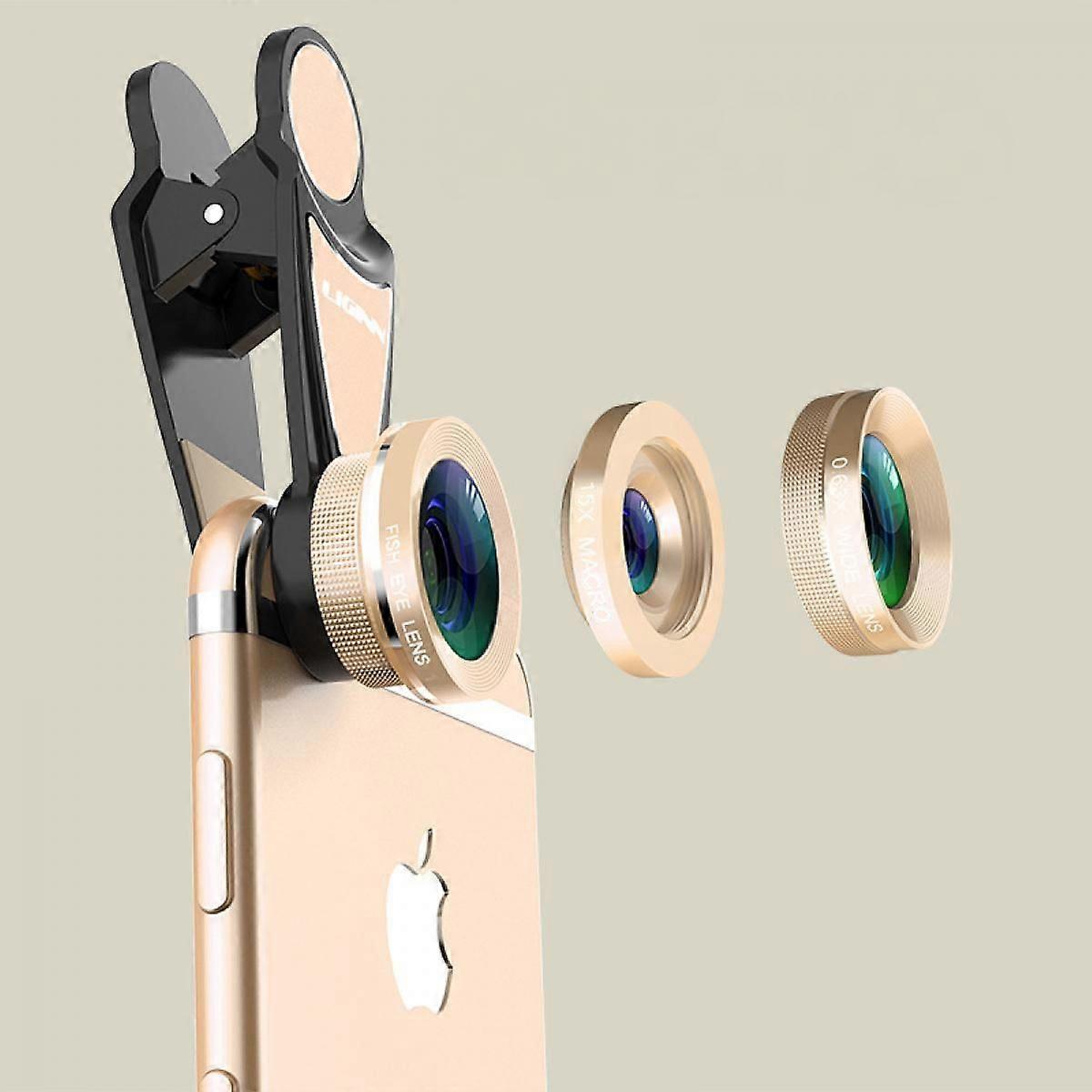 Wide Angle Camera Lens Three-in-one Fisheye Clip Lens For Mobile Phone