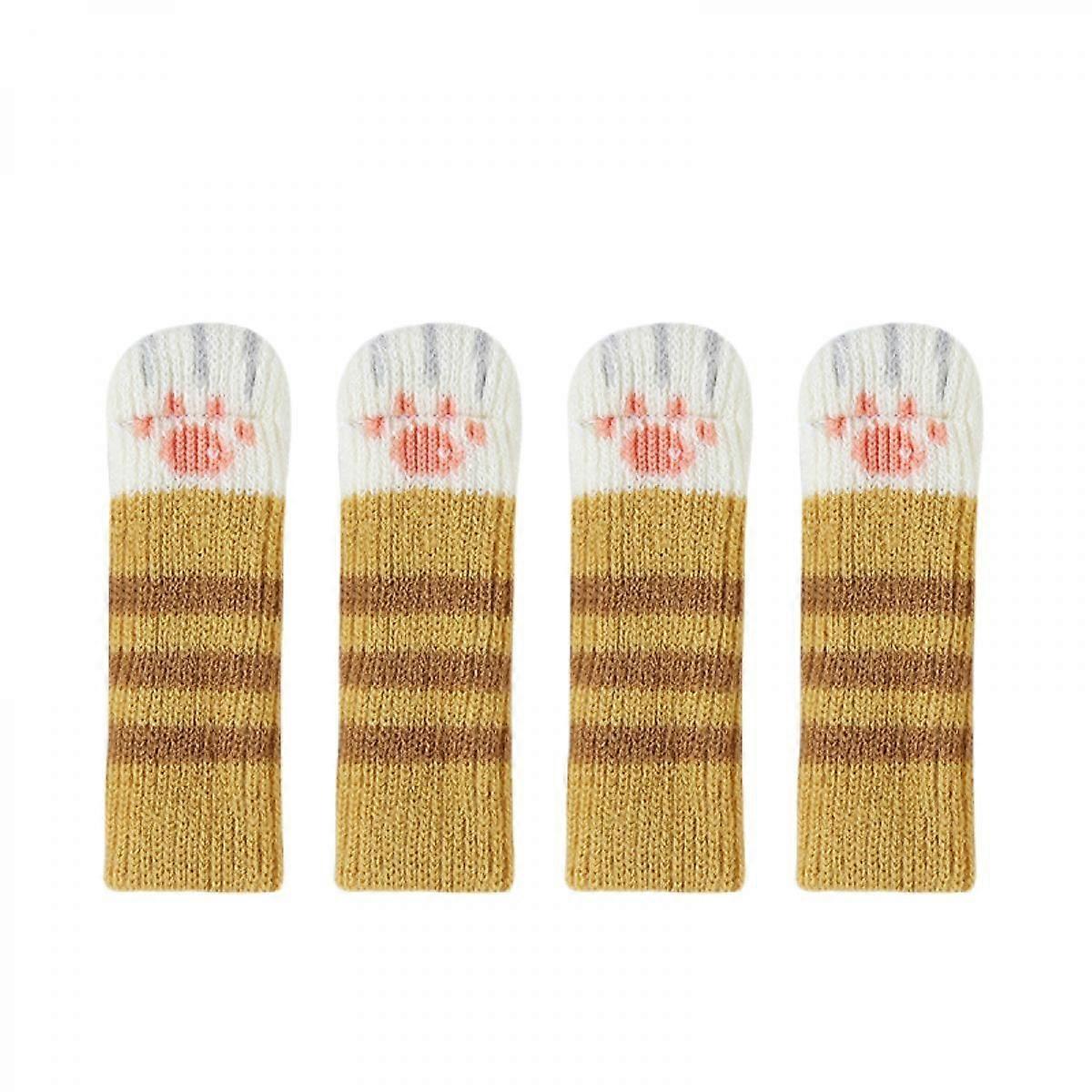 8PCS Chair Leg Socks Cap, Knitted Cute Pet Cat Paw Furniture Table Floor Protector (2 Different Patterns)