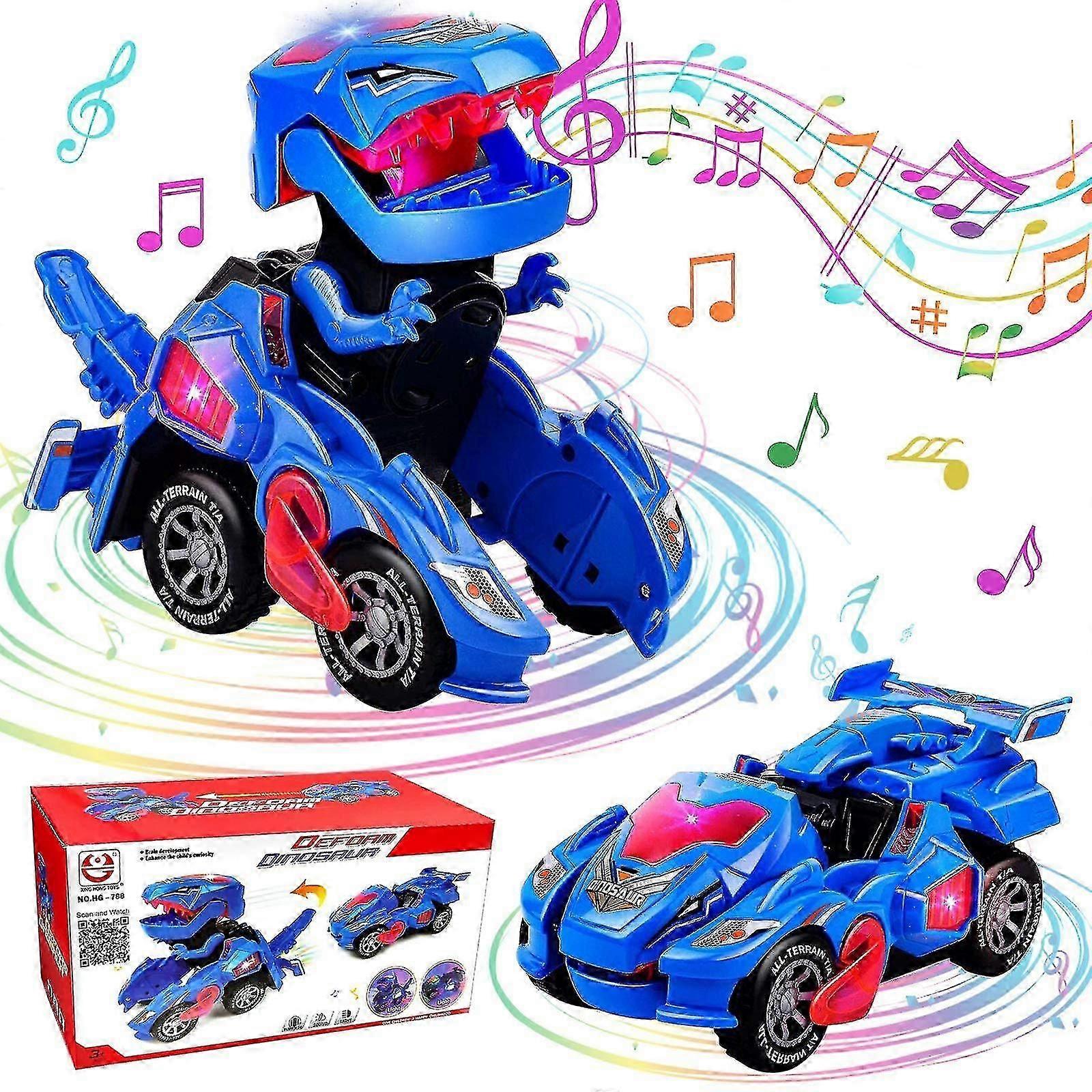 Exquisite Transforming Dinosaur Toys  Transforming Dinosaur Car  Automatic Transform Dino Cars With Music And Led Light  Transform Car Toy For Kids Bo