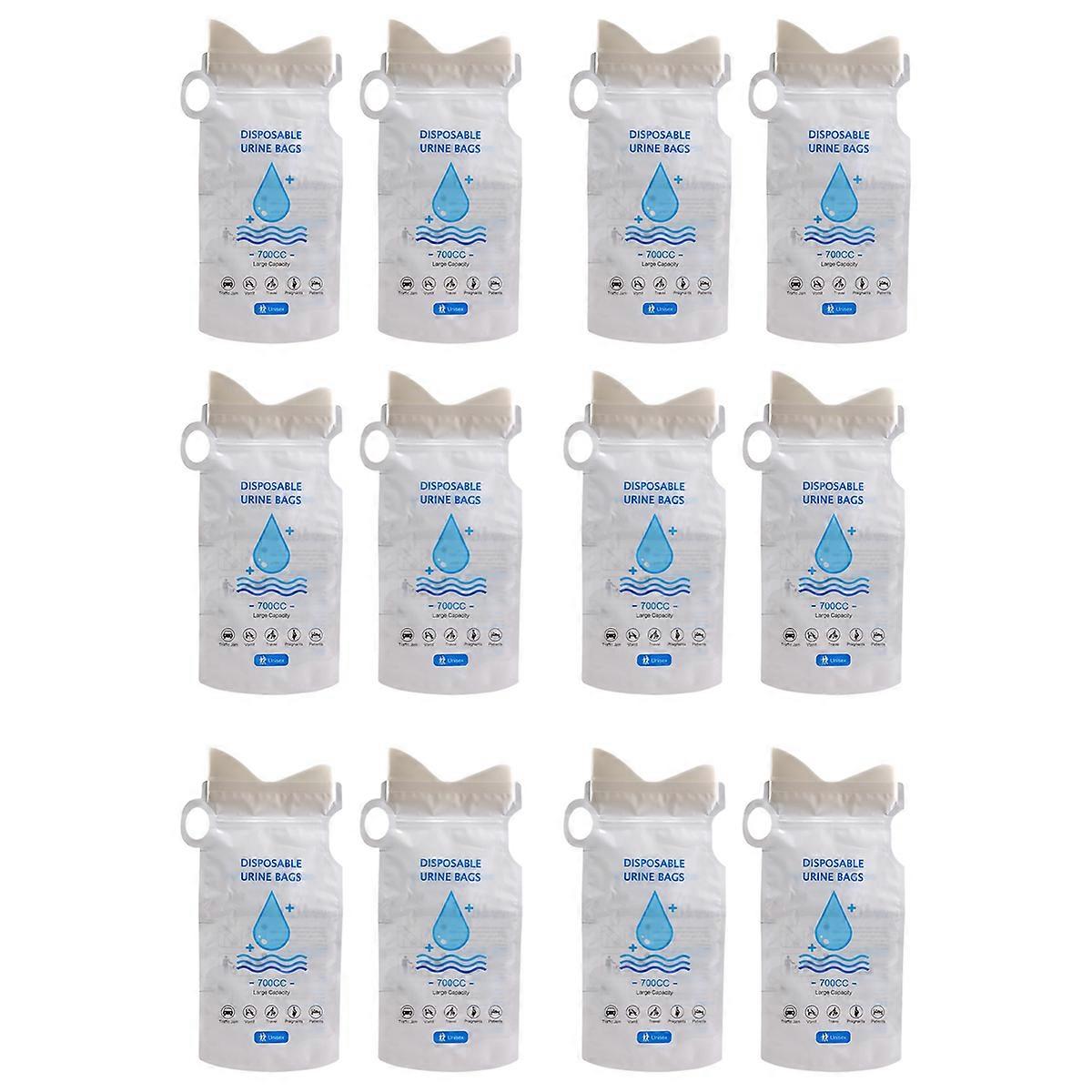 12Pcs 700Ml Portable Emergency Urine Bag for Women Men Children,Leak-Proof Toilet for Camping,Travel,Hiking
