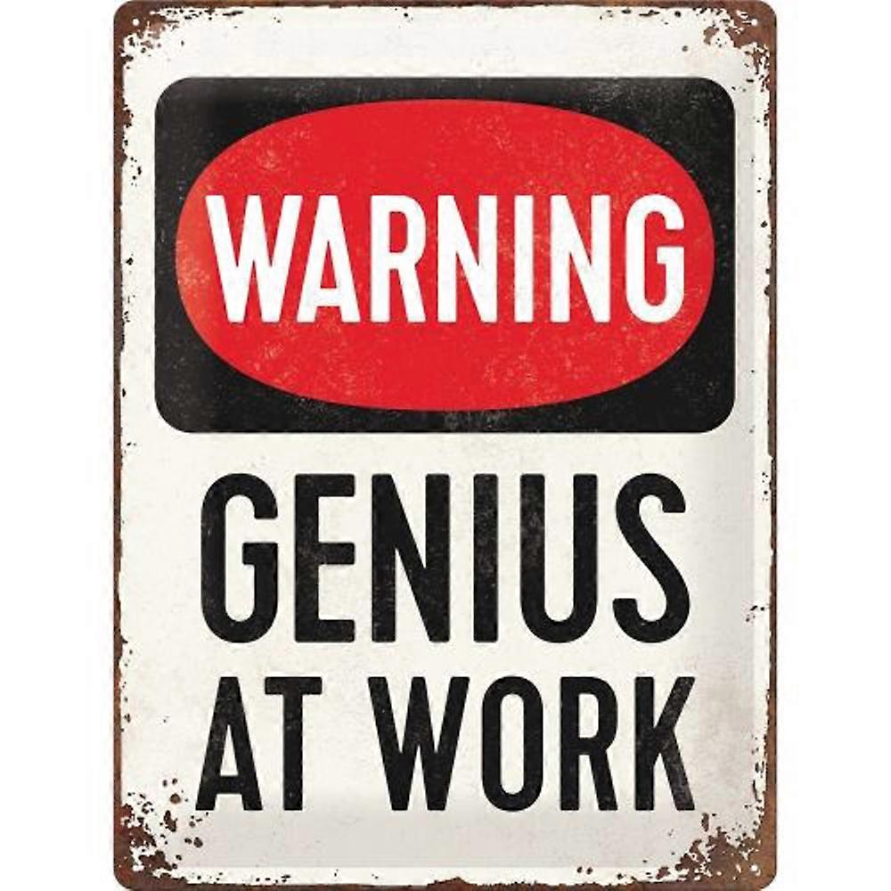 Nostalgic-Art Genius At Work Large Sign (30x40cm)