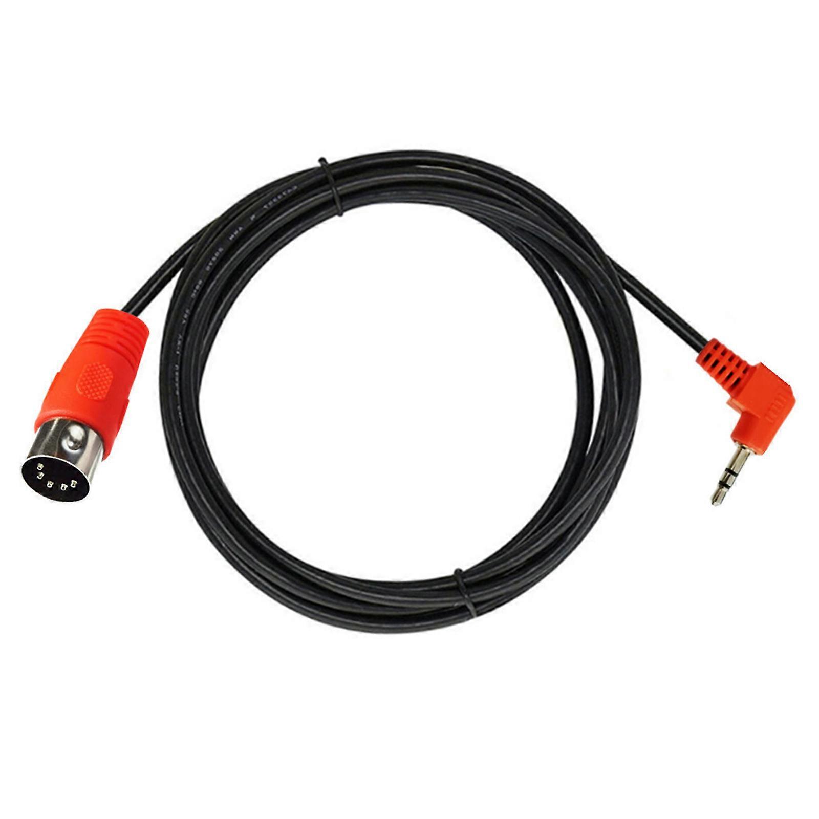 3.5mm 90 Bend Sound Plug to Large Din 5Pin Adapter Cable Cord for Computer Sound Output Din 5p Male Connector Wire Line