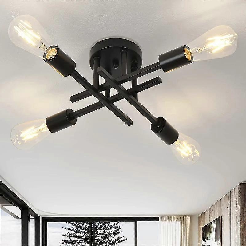 Semi Flush Mount Modern Chandelier Close To Ceiling Lighting Black Ceiling Light Fixture