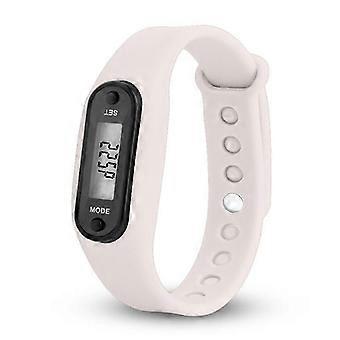 Rastreador de Atividade de Contagem de Passos Relógio de Fitness Esporte Pedômetro de Pulso Lcd Adulto Criança Branco