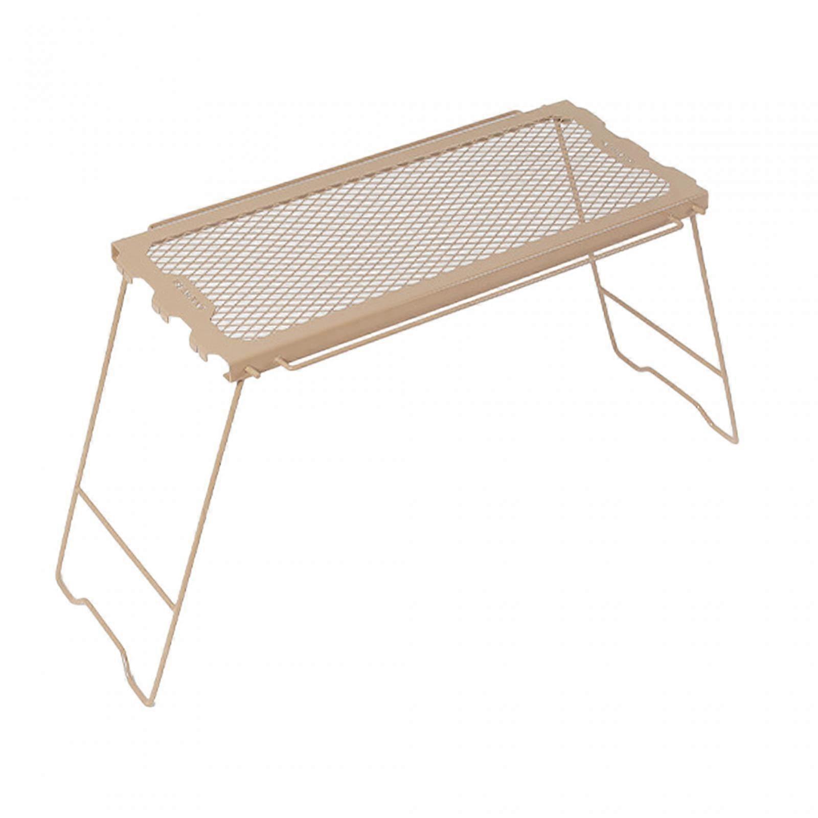 Folding Camping Table Camping Cooking Grate with Mesh Desktop Foldable Desk