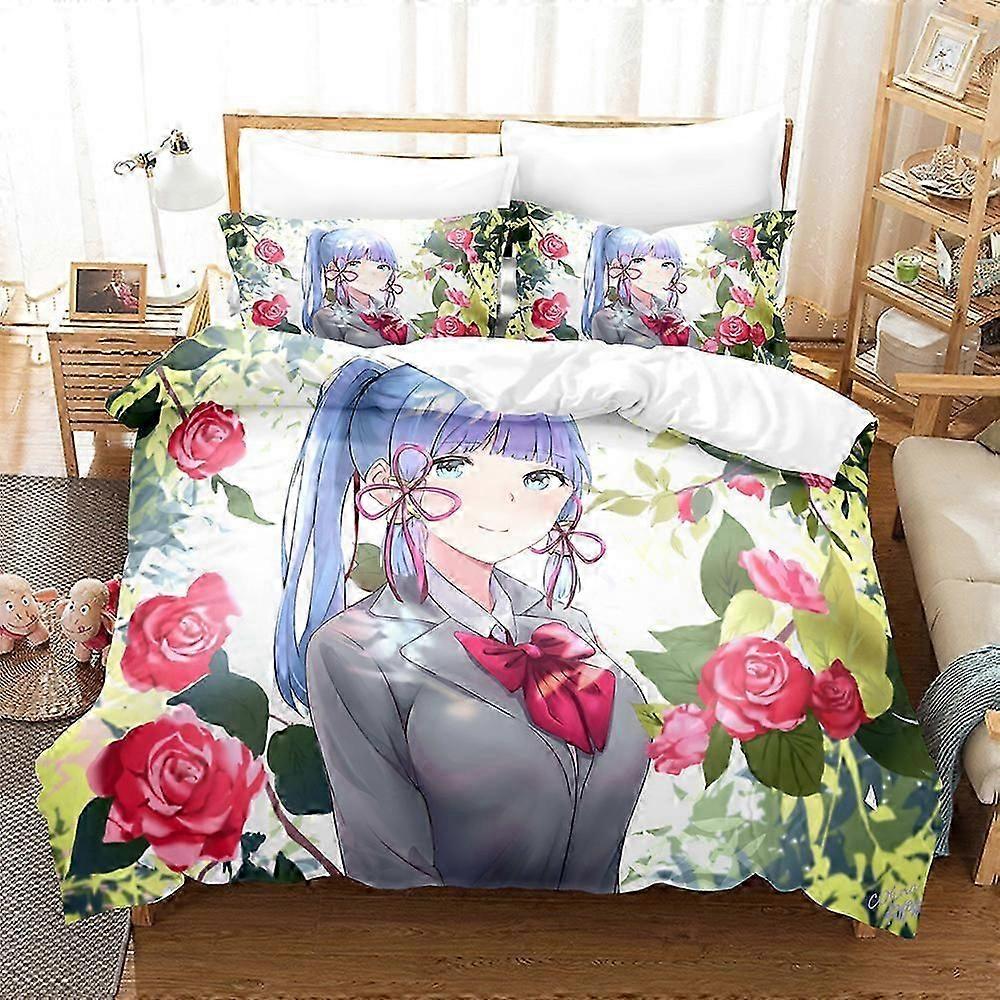 a1305 Lençóis Moda Anime Genshin Impact Conjunto de Cama Desenhos Animados Conjunto de Capa de Edredom Edredom Roupa de Cama Para Crianças Menino Decoração Lençóis de Cama i