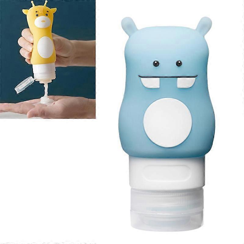 Portable Travel Shampoo Body Lotion Cosmetic Bottle Make Up Container Storage Box Blue Hippo