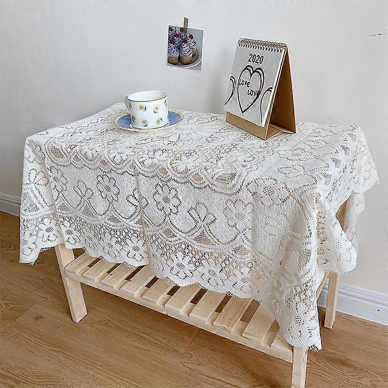 Tablecloth Hollow Pattern Soft Comfortable Simple Lace Decorative Background Cloth for Home Cafe