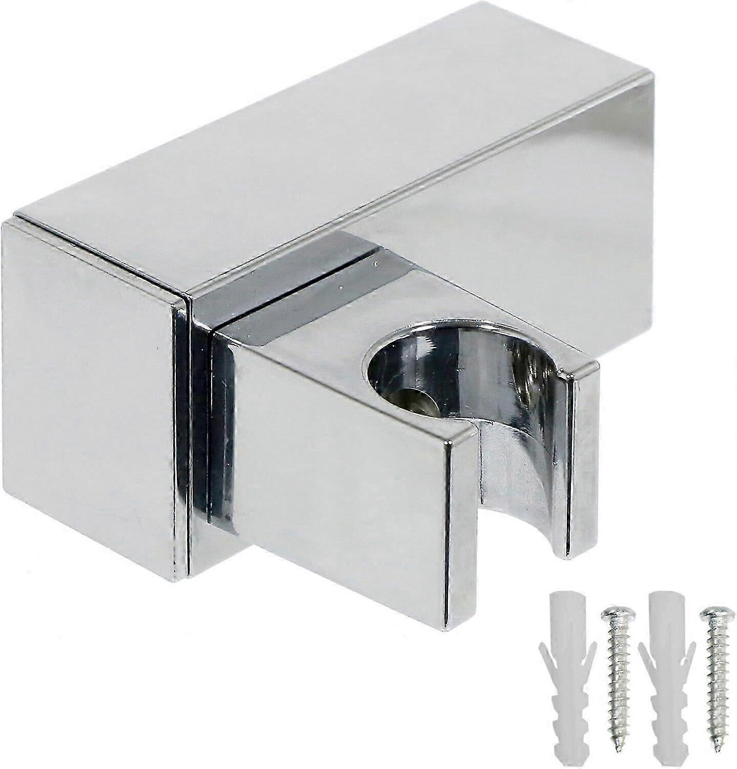 Shower Head Adjustable Square Angled Chrome Bracket Handset Holder