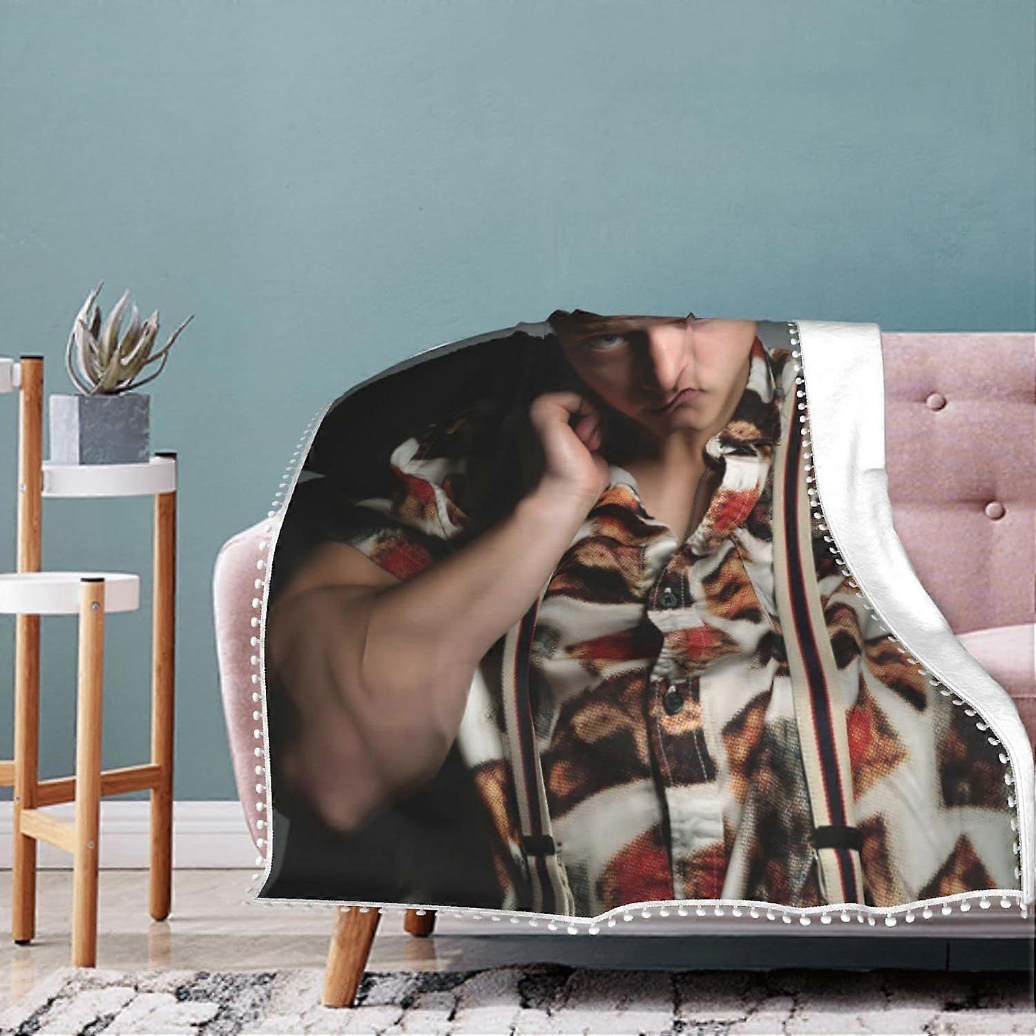 Outer TV Banks Throw Blanket Ultra Soft Flannel Pompom Fringe Blanket -ksxl2683