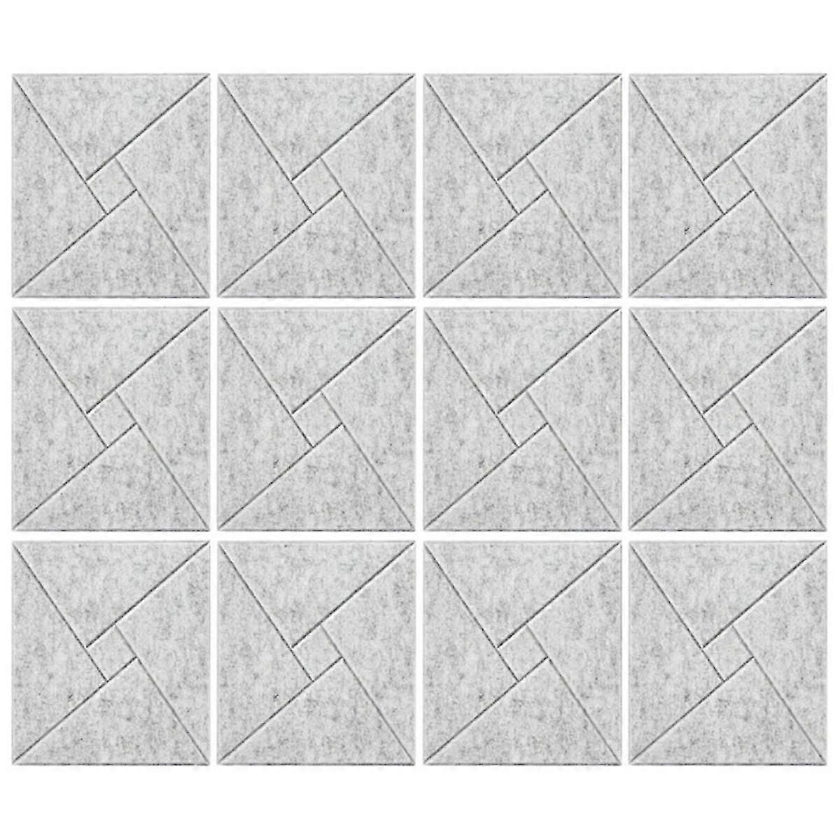 12Pcs Acoustic Panels with SelfAdhesive, 12x12x0.4In Sound Proof Foam Panels, Sound Absorbing Tile for Walls Gray