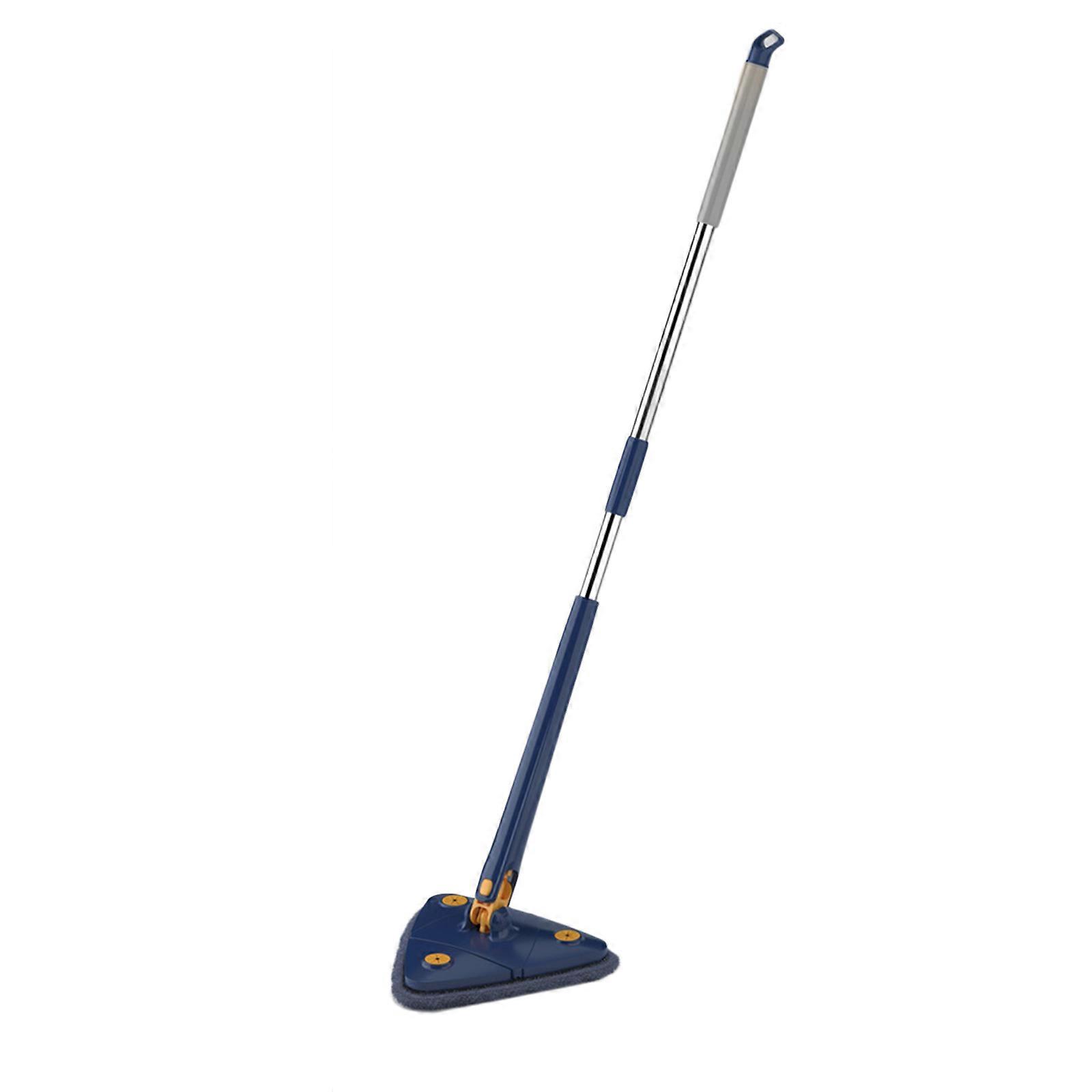 Wall Cleaner with Long Handle-Triangle Rotatable Adjustable Duster Scrubber for Painted Walls Window(blue)