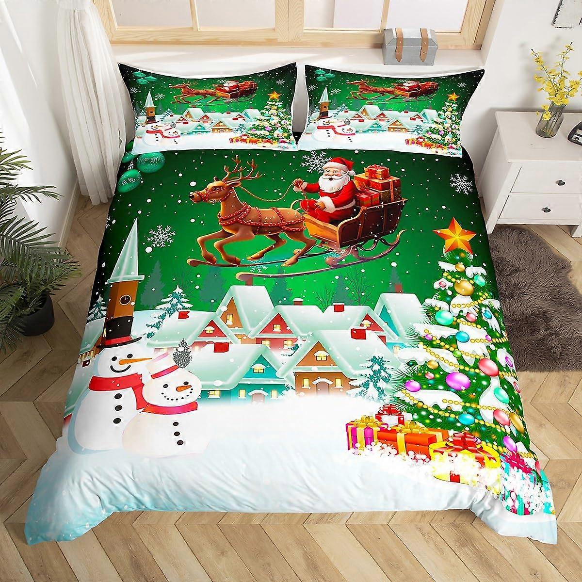 Christmas Duvet Cover Set Year Theme Full Size Bedspread Cover