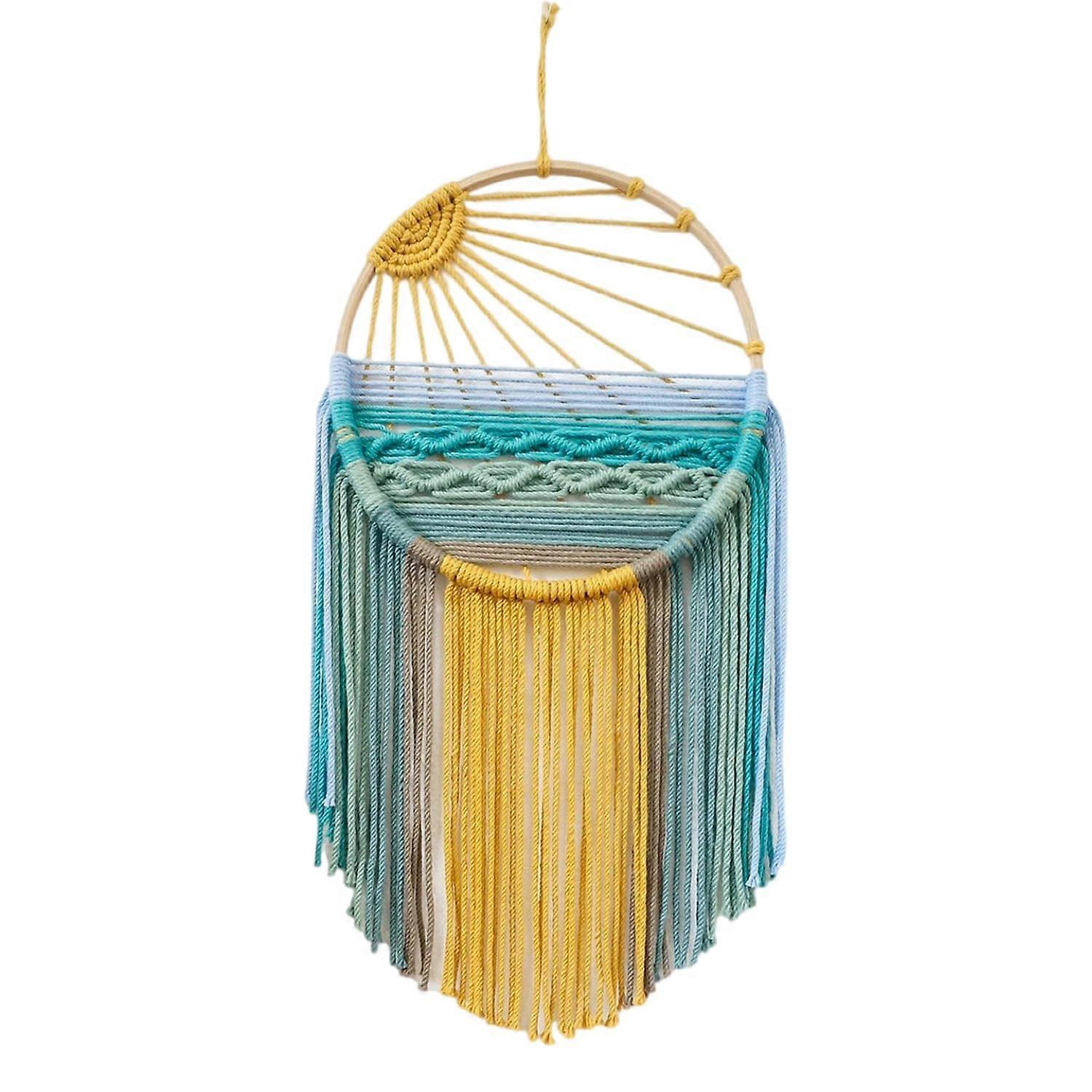 Hand woven bohemian lace wall hanging decoration for office bedroom