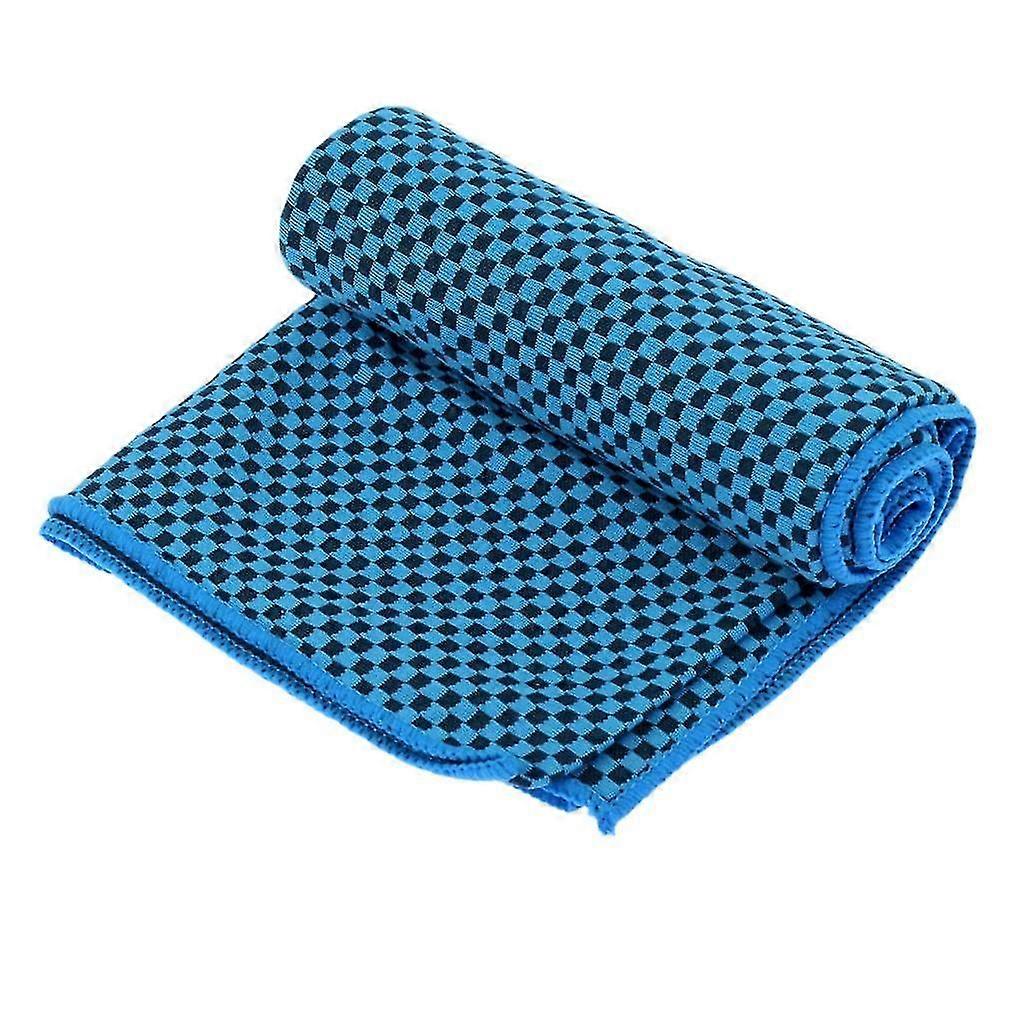 Instant Cooling Ice Cold Gym Towel Drying Sweat Absorb Chilly Pad Blue