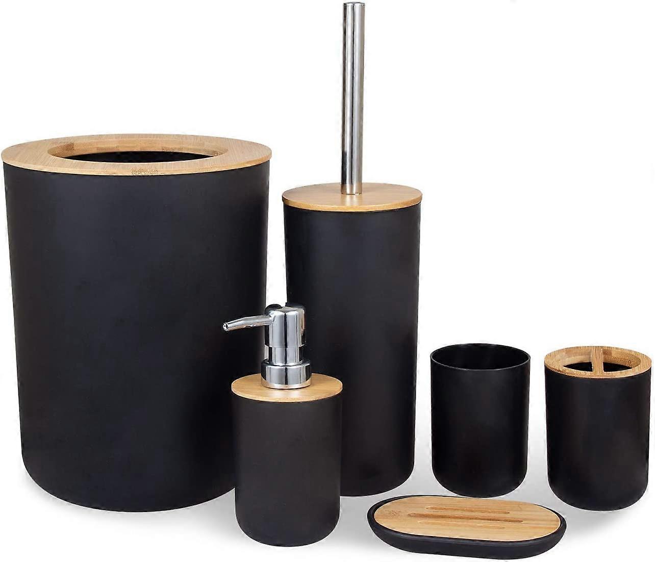 Bamboo Bathroom Accessory Set, Eco-Friendly, Multi Functional, Includes Accessories