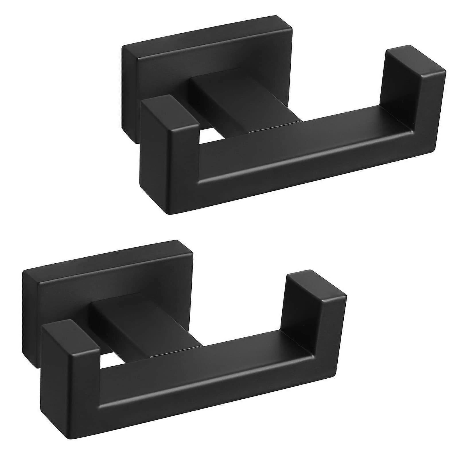 2 Pack Matte Black Towel Hook for Bathroom