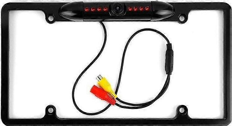 Absolute CAM2100B Black License Plate Backup Camera for Front and Rear View Reverse Compatible with Most Vehicles