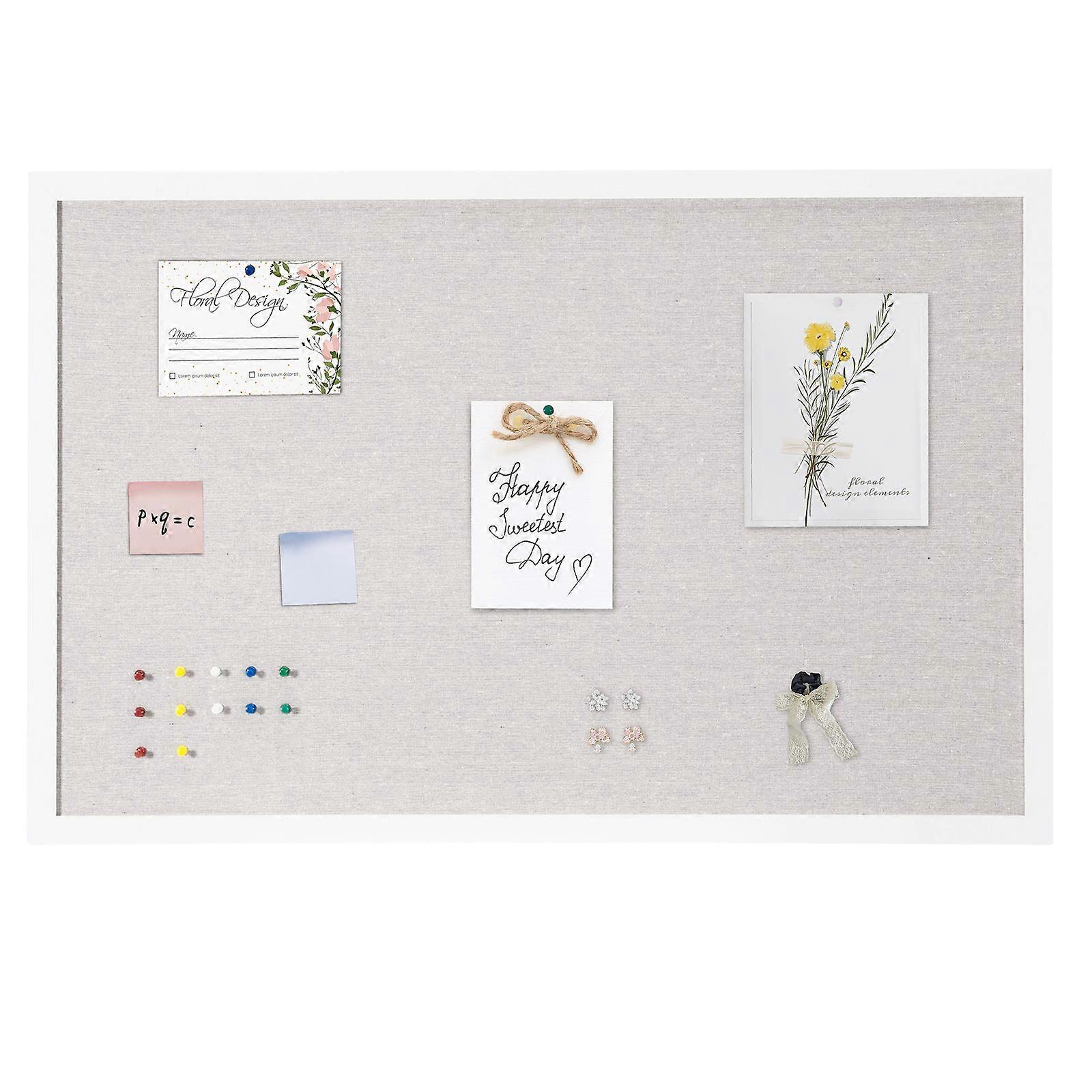 36 « x24 » tableau de liège blanc avec surface en lin tableau d’affichage mural élégant pour la maison, l’école, le bureau tableau d’affichage fonctionnel