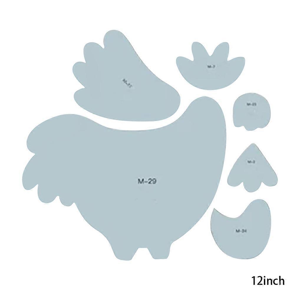 Chicken Shaped Sewing Ruler Lightweight Portable Patchworks Ruler Set for Household