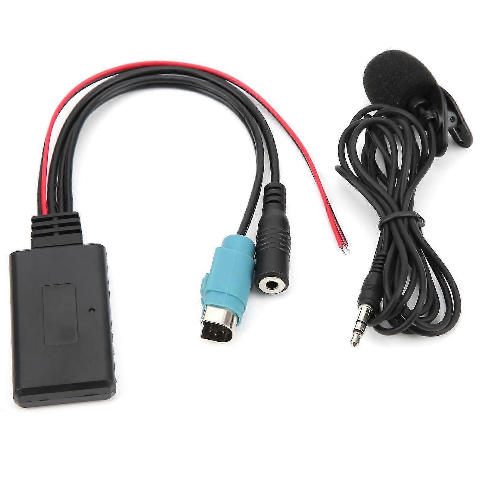 Bluetooth 5.0 AUX Cable Adapter with Microphone Fit for Alpine KCE?236B CDA?9852/E CDE?9887/R YEMAA
