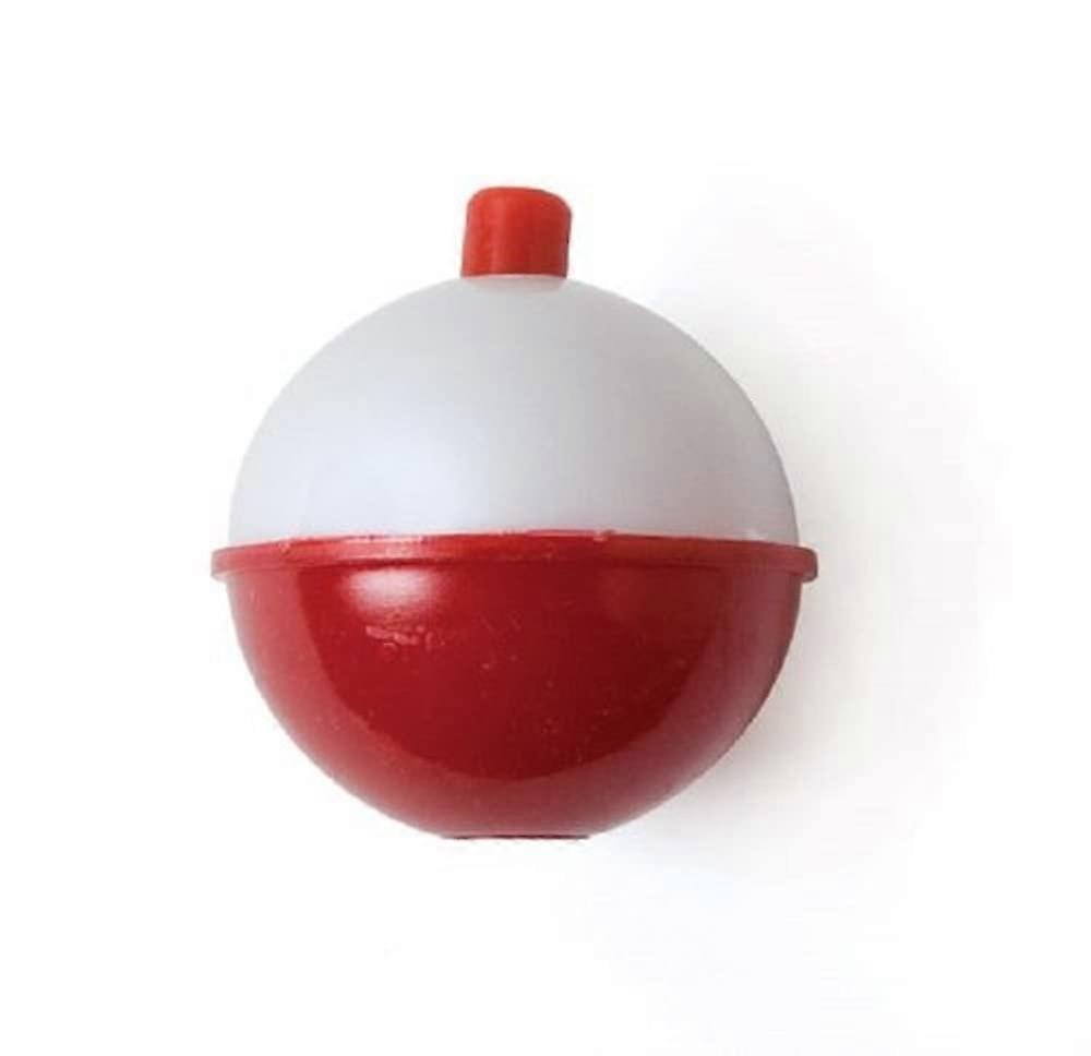 Red and White Floats 2 Inch for Fishing, Bag of 50, Durable Plastic, Bright Colors, Ideal for All Anglers