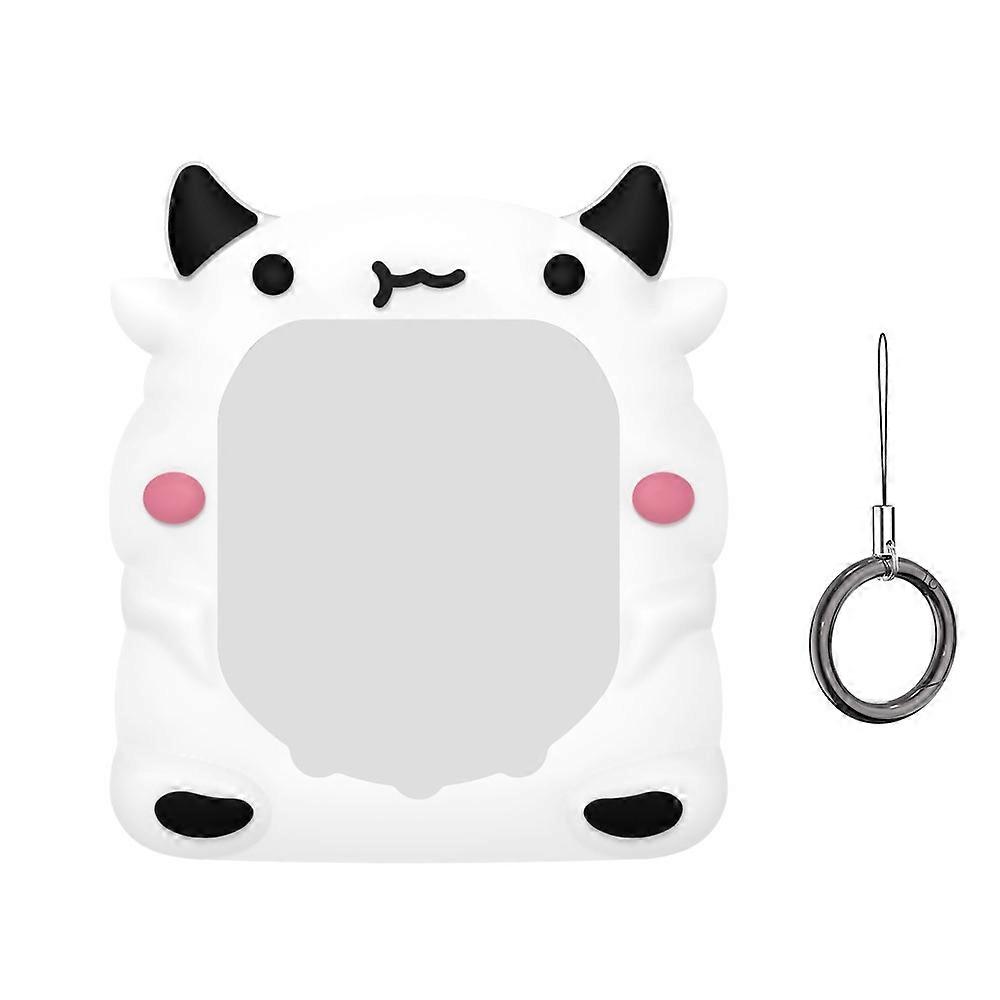 For Tamagotchi Uni (2023) Pet Game Console Silicone Protective Case White Cow