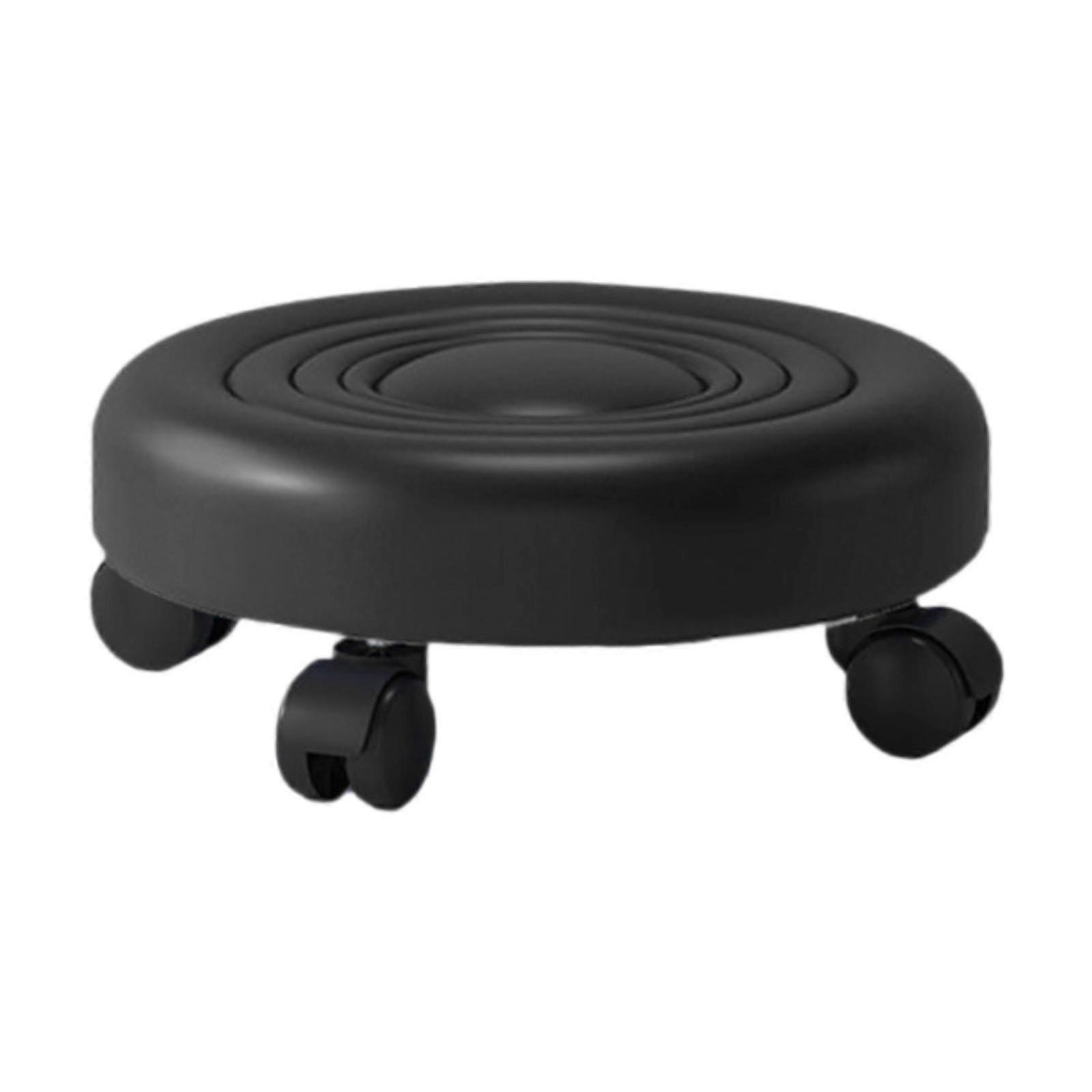 Adjustable Low Rolling Stool with Swivel Base for Garage, Office, Entryway - Portable Workshop Seat