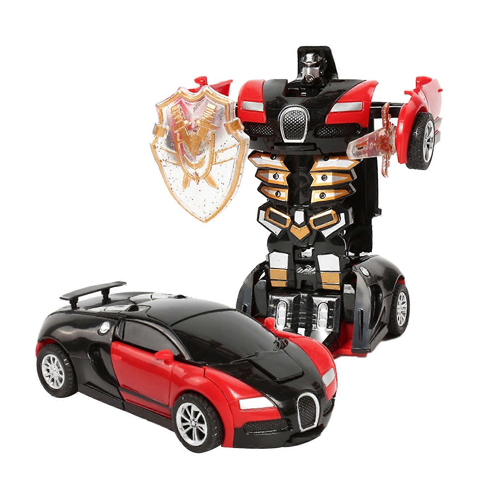 Children Deformation Car Toy Developing Colour Concept One Button Collision Deformation Car