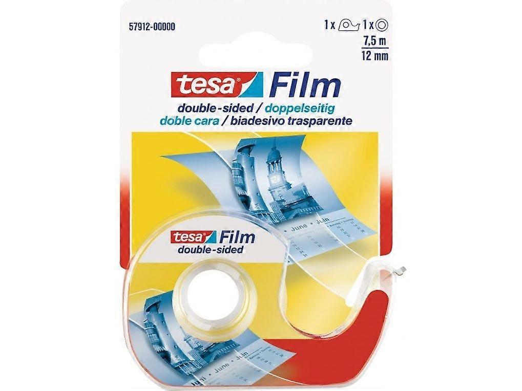 Double-sided tape Tesa, 12 mm x 7.5 m, with dispenser