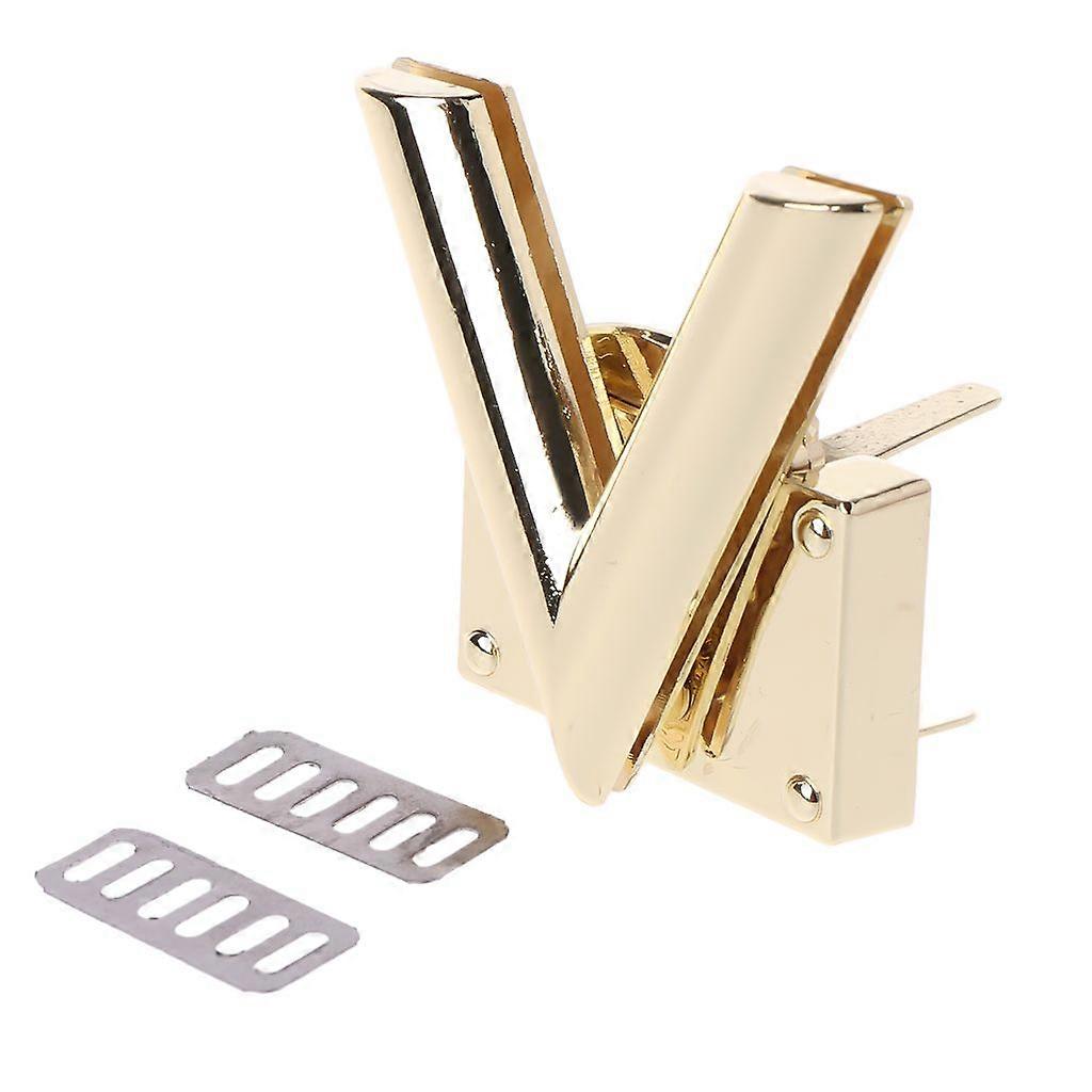V Shape Clasp Turn Locks Twist Lock Metal Hardware For DIY Handbag Shoulder Bag