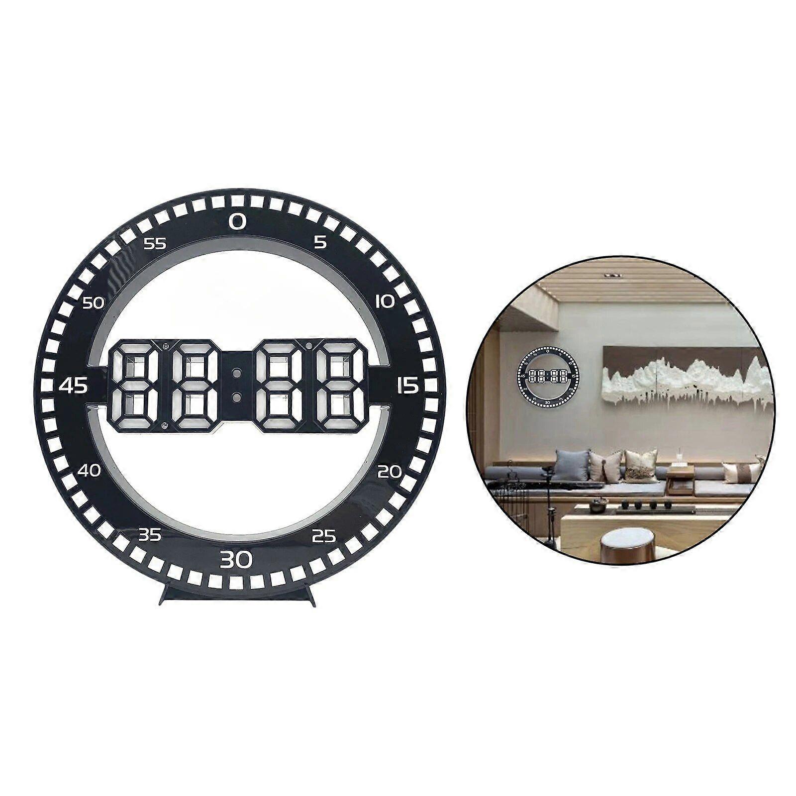 LED 12'' Digital Wall Clock Round Electronic Clock School Clocks Ornament