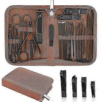 Professional Nail Clipper Kit-26 Pieces Stainless Steel Manicure Kit,nail Care Tools With Luxurious Travel Case