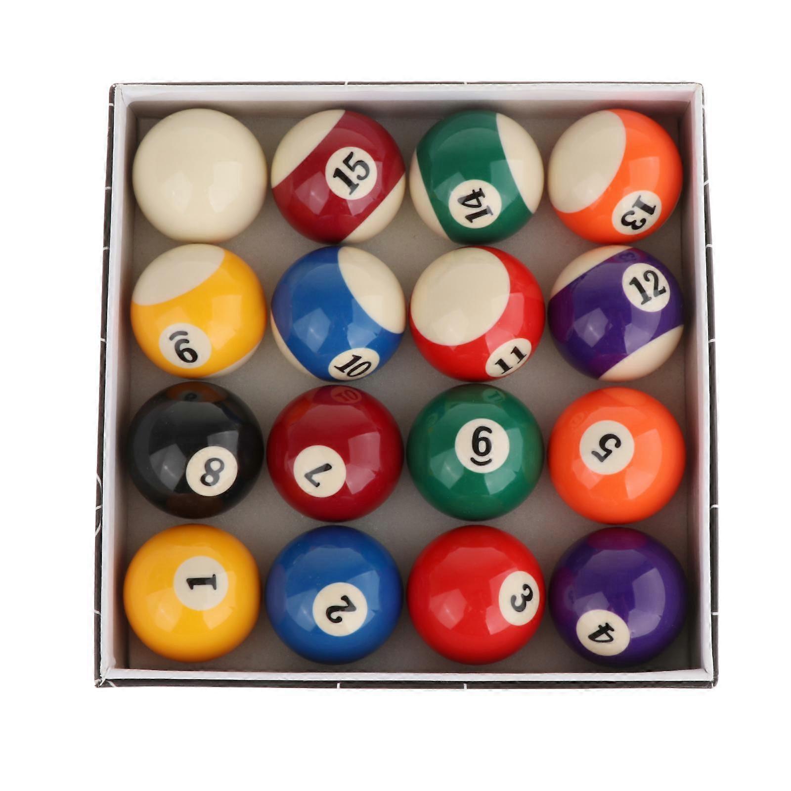 16x boules de billard en résine boules de queue de billard ensemble complet pour les bars clubs temps libre