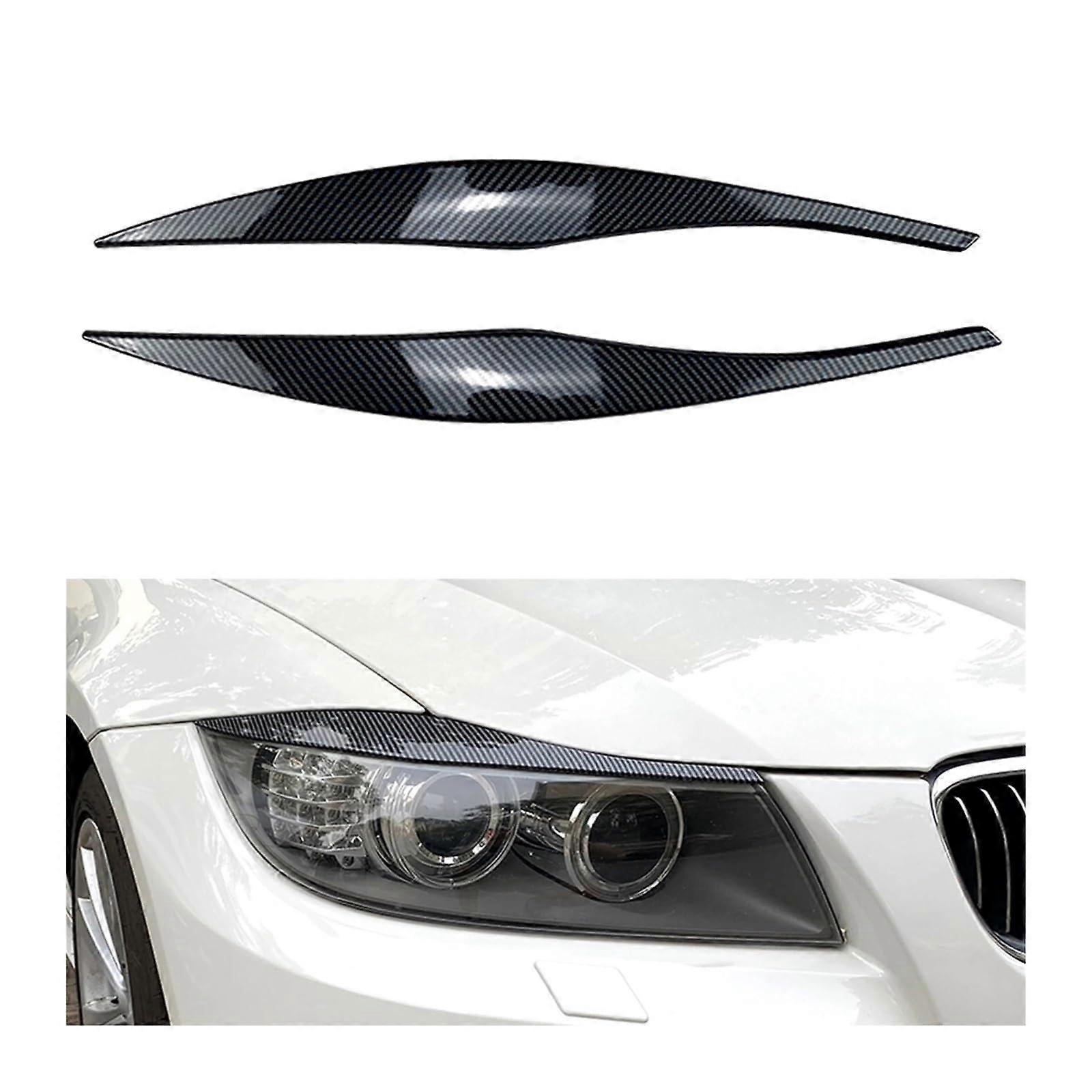 Auto Headlight Eyelid Eyebrow Cover Compatible With BMW 3 Series E90 E91 2005-2012, Durable Lens Protector