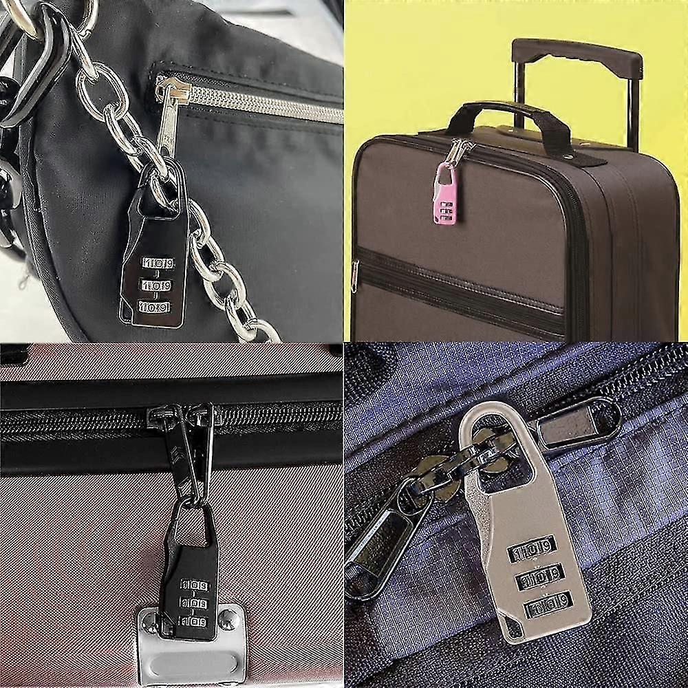 6pcs Mini Vorhängeschloss Code Locker Vorhängeschloss 3 Ziffern Code Kombination (schwarz Silber Lila Rot Rosa Grün)