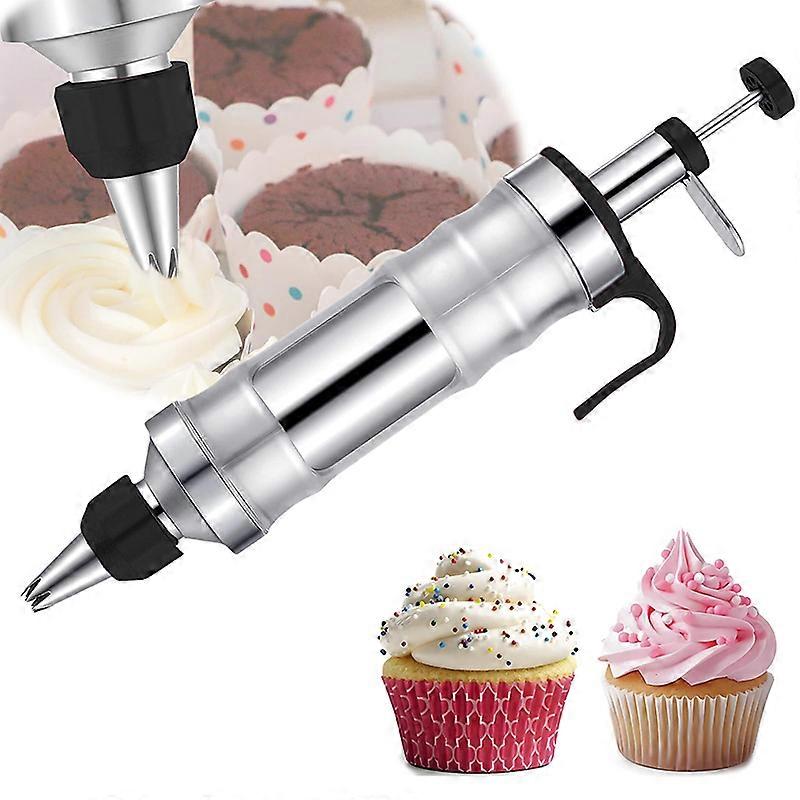 Dessert Decorating Syringe Set,eusable Frosting Piping Gun, Cupcake Decorating Tools For Cakes, Cookies, Bread, And Desserts
