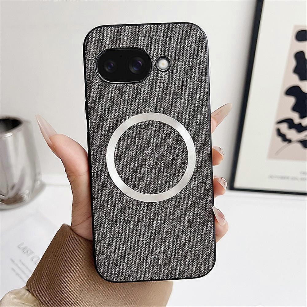 For Google Pixel 9a Case Drop-Proof TPU+Cloth Back Phone Cover Compatible with MagSafe