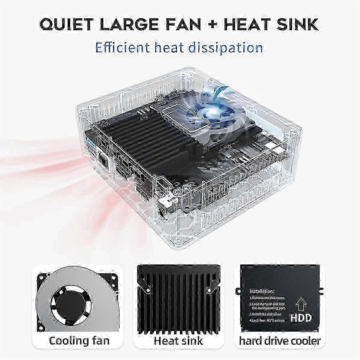 8G+128G Computer Host Mini S N5095 PC Quad-Core 4K UHD 11th Gen Processor N5095 Computer Host EU P JP