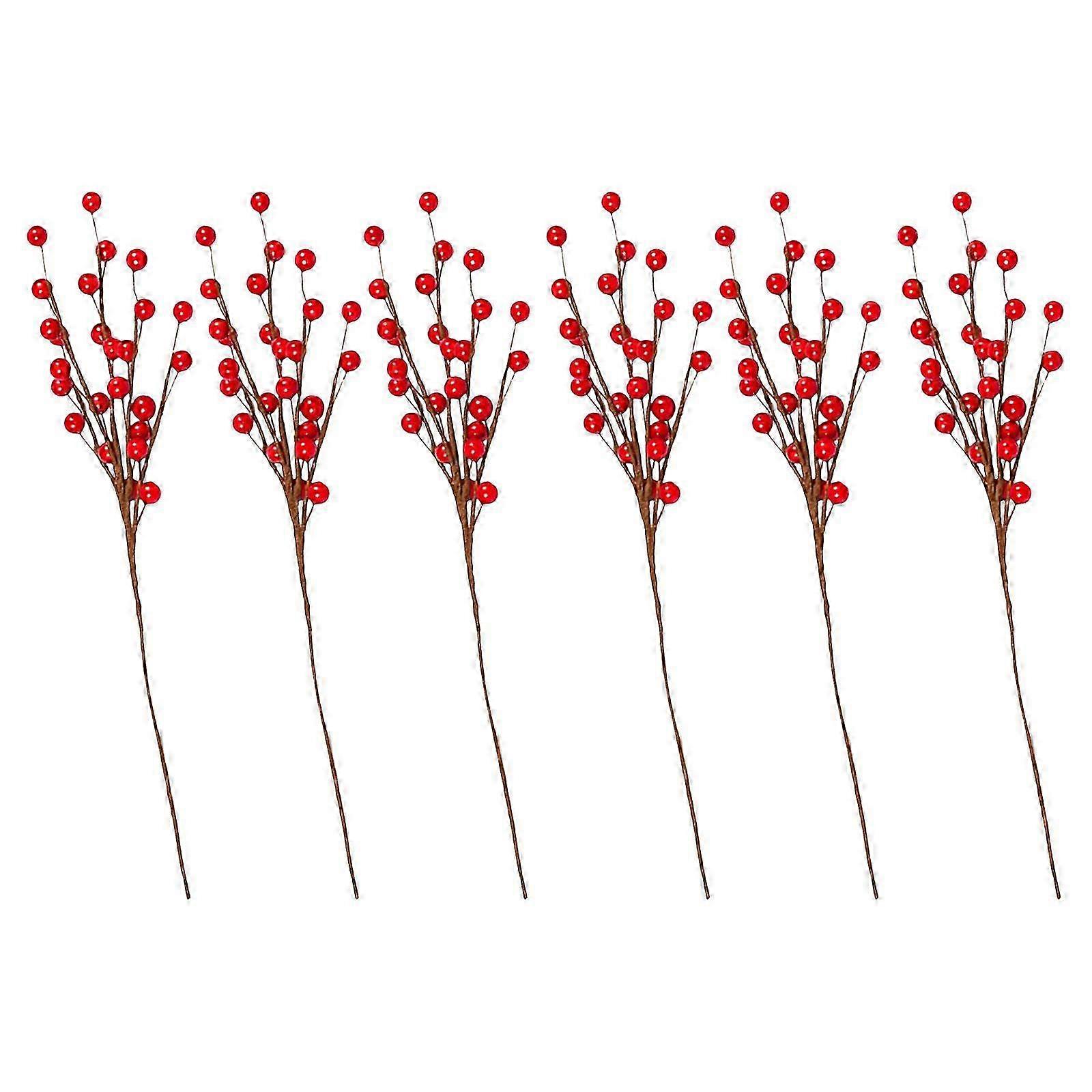 6 Pack Artificial Berry Stems Halloween Decorations, Berry Twig Branches Fall Table Centerpiece Home Desktop Ornaments