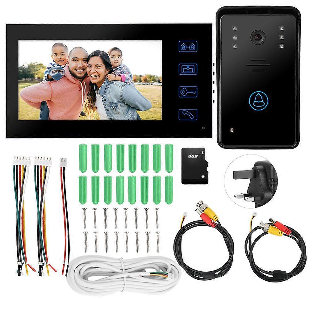 7" Video Intercom Doorbell - Ultra-Thin Display, Record & Unlock, Weatherproof Camera