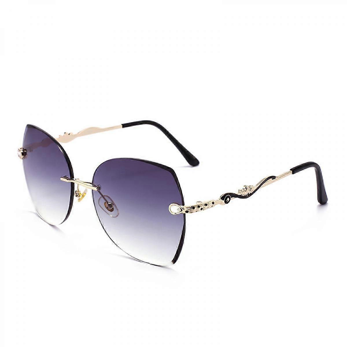 Retro Square Rimless Dámské kovové sluneční brýle UV400