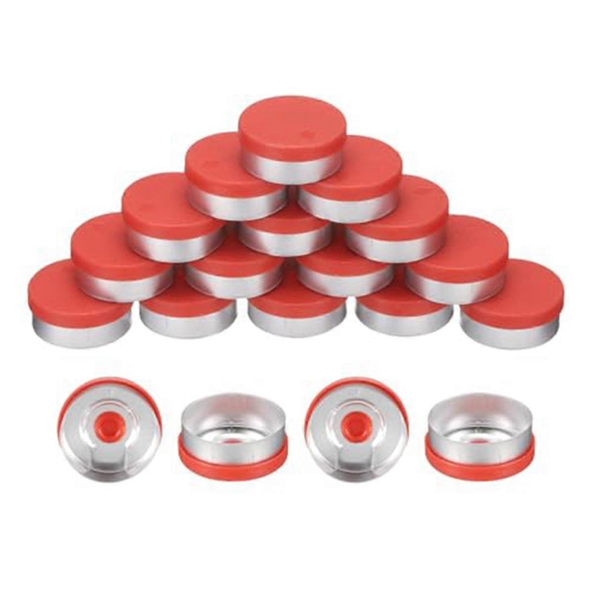 200PCS Burr-Free Flip Off Top Caps Seals Flip Off Red, 20mm