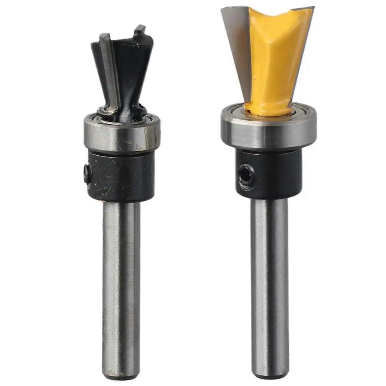 2Pcs 1/4 Handle Imitation Dovetail Cutter Woodworking Router Bits Wood Milling Cutter Practical Woodworking Tools