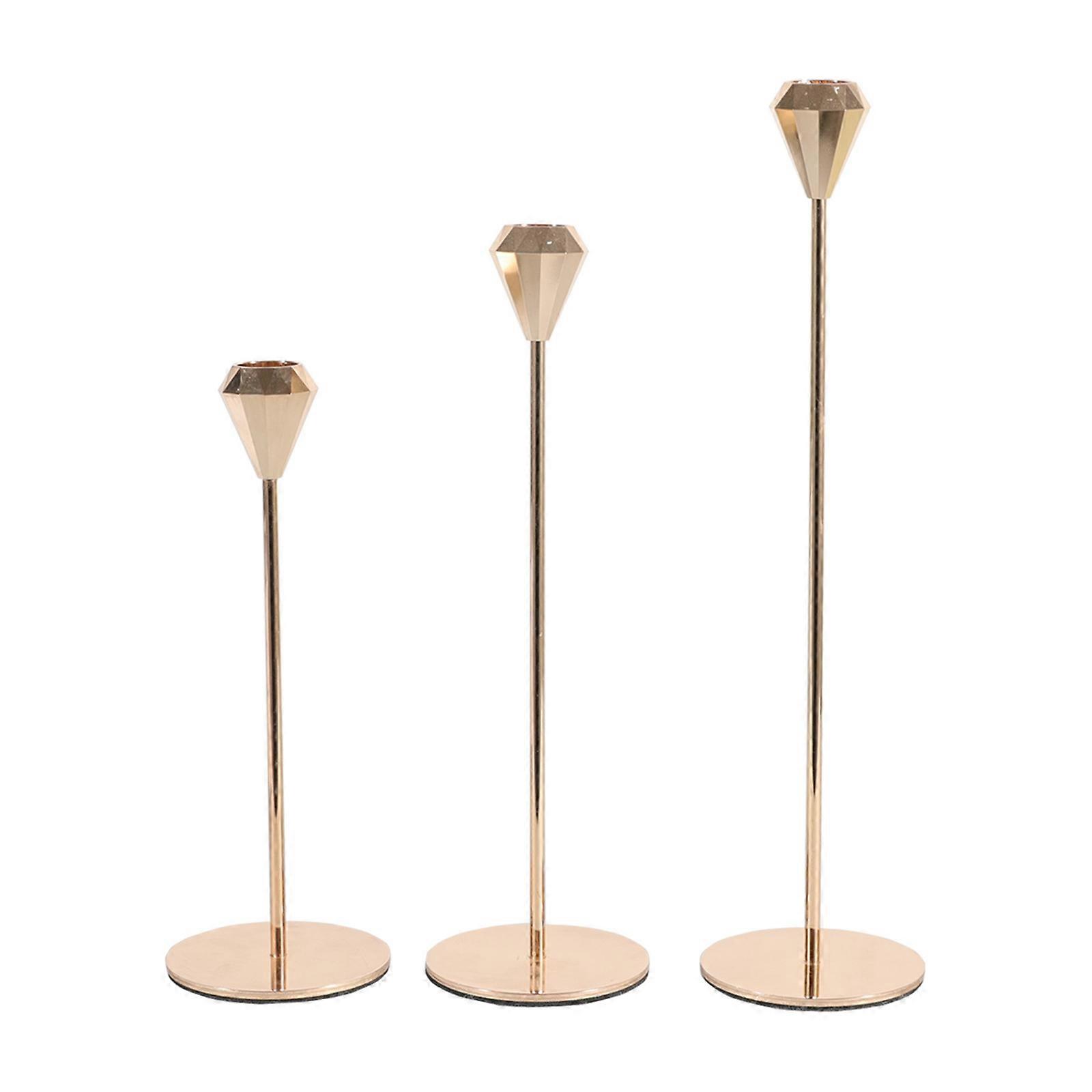 Metal Candle Holders 3Pcs/Set Decorative Candlesticks Simple Wedding Decor