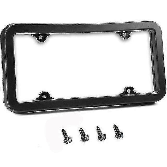 License Plate Bumper Guard With Mounting Hardware - Rubber License Plate Frame Protects For Cars, Trucks, Suvs